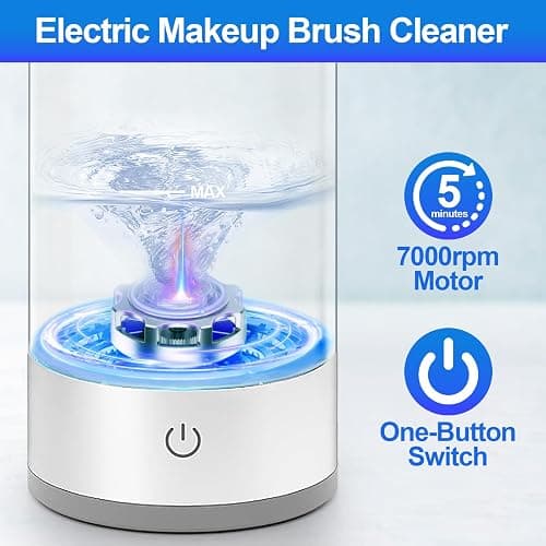 Electric Makeup Brush Cleaner Machine, Efficient Makeup Brush Cleaner for All Brush Types, Keeps Brushes Hygienic and Skin Healthy，1 Pack - White thumbnail 2