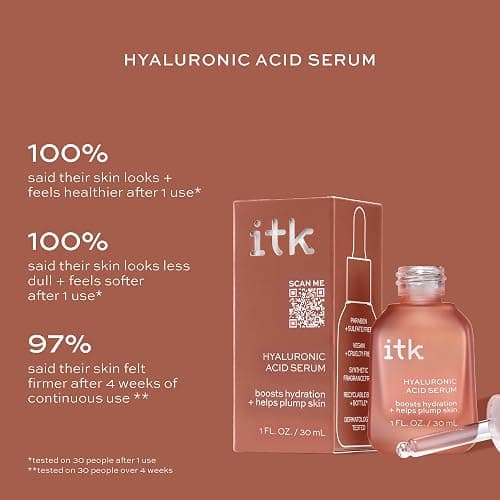 ITK Skincare Glowy Skin 3-Step Routine - Hyaluronic Acid + Niacinamide Serum, Squalane Milky Toner, Deep Moisture Ceramide Face Cream Moisturizer - Makeup Prep Skincare for Glowing Hydrated Skin thumbnail 8