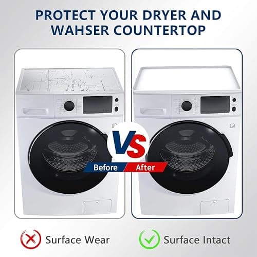 GHWMYD Silicone Mat for Washer and Dryer,Washer and Dryer Covers for the Top 23.6" x 19.7" Washing Machine Cover Mat Support Heat Washer Dryer Top Protector Covers for Laundry Kitchen Home White thumbnail 5