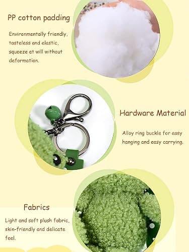 BCIULASL Cute Keychain Frog Plush Keychain Accessories Kawaii Keychains for Backpacks, Bags, Purse, Phone, Car Key Ring, Birthday Christmas Valentines Day New Year Gifts for Men Women thumbnail 4
