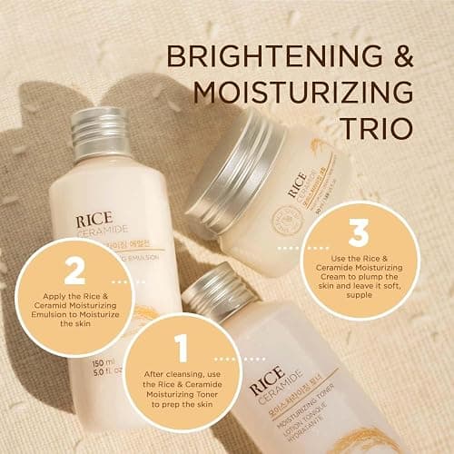 The Face Shop Rice Ceramide Moisturizing Cream - Rice Extract + Rice Bran Oil - Hydrating Targets Dryness, Brightening - Dermatologically Tested - Lightweight Moisturizer Face Cream - Korean Skin Care thumbnail 10