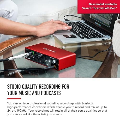 Focusrite Scarlett 2i2 3rd Gen USB Audio Interface for Recording, Songwriting, Streaming and Podcasting — High-Fidelity, Studio Quality Recording, and All the Software You Need to Record thumbnail 5