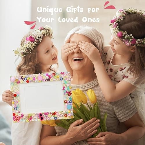 LEJITEKK DIY Picture Frame Craft Kit for Kids - Crafts for Girls 8-12, Tween Girls Gifts 10-12, Mosaic Kids Arts and Crafts Ages 6-8 thumbnail 3