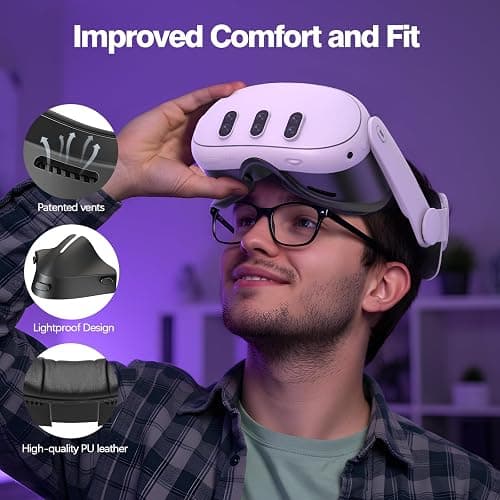VZNEK Face Cover Pad for Oculus Quest 3/3S, Sweat-Proof PU Foam Cushion for Meta Quest 3/3S, Compatible with Oculus Quest 3/3S Original Spacer (for Quest 3) thumbnail 6