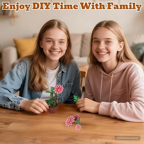 Evankin 3D Wooden Puzzle for Adults - Daisy Flower Bouquet Building Kit, DIY Wood Craft Kits, Home Decor Flower Model, Creative Gift for Women Mom Birthday Valentine's Day Christmas thumbnail 2