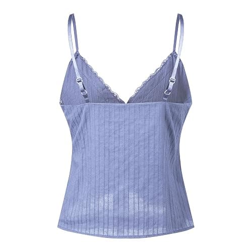 Women Vneck Camisole Y2k Spaghetti Strap Peplum Crop Tank Babydoll Flowy Cami Top Trendy Going Out Summer Shirt thumbnail 4