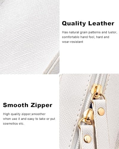FFpaw 2 Pcs Travel Clear Makeup Bag Set, Clear Makeup Organizer with Zipper Leather Travel Bags for Toiletries Small Cosmetic Bags for Women Mini Make up Pouch Toiletry Bags Car Essentials thumbnail 5