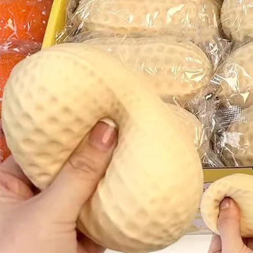 Peanut Shaped Squish Balls, Slow Rebound Cute Peanut Stress Balls, for Stress Relief, Anxiety Relief Fidget, Soft Squeeze Decompression Dough,Birthday Gifts, Party Favors, Desk & Offic (1PCS) thumbnail 6
