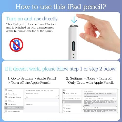 Apple Stylus Pen for iPad Pro/Air/Mini, Compatible with iPad 2018-2024, Fully Charged in 13 Mins, Palm Rejection, Magnetic, Sensitive thumbnail 7