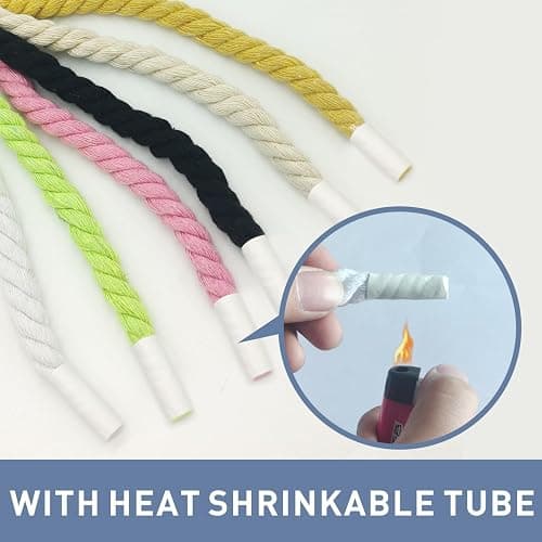 UamGlsob Thick Rope Shoe Laces for Air Force 1, 10mm/15mm Wide Round Cotton Chunky Shoelaces Replacement Strings for Sneakers thumbnail 3