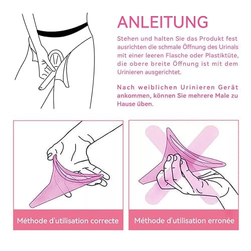 Urinella für Frauen, Weibliches Urinal Silikon Trichter Tragbares Urinal für Frauen Stehend Bis Pinkeltrichter Wiederverwendbarer Frauenurinal für Frauen, Outdoor, Aktivitäten, Camping thumbnail 8