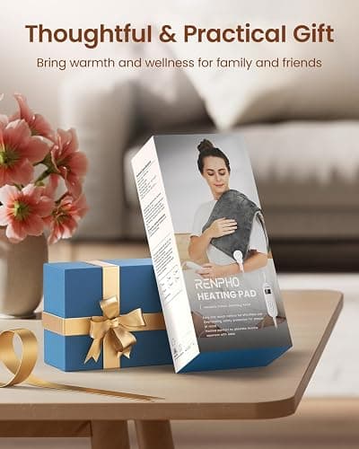 RENPHO Heating Pad for Back Pain & Period Cramps, FSA Eligible, Christmas Gifts for Women Men Mom Dad,12" x24‘’ Electric Heat Pad for Neck and Shoulder, HSA Store, ETL Certified, Gray thumbnail 9