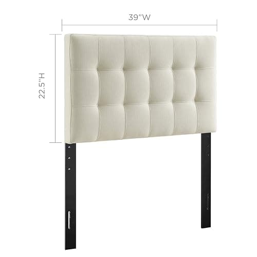 Modway Lily Tufted Linen Fabric Upholstered Twin Headboard in Ivory - Ivory - Twin thumbnail 2