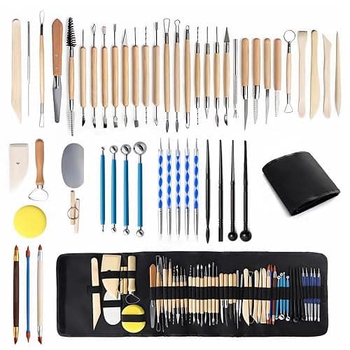 Clay Tools Kit, 52 PCS Complete Clay Tools Set for Sculpting and Pottery, Pottery Tools Includes Polymer Clay Tools, Sculpting Tools, Ceramic Tools, Clay Carving Tools, Perfect Pottery Tool Kit - Image 1