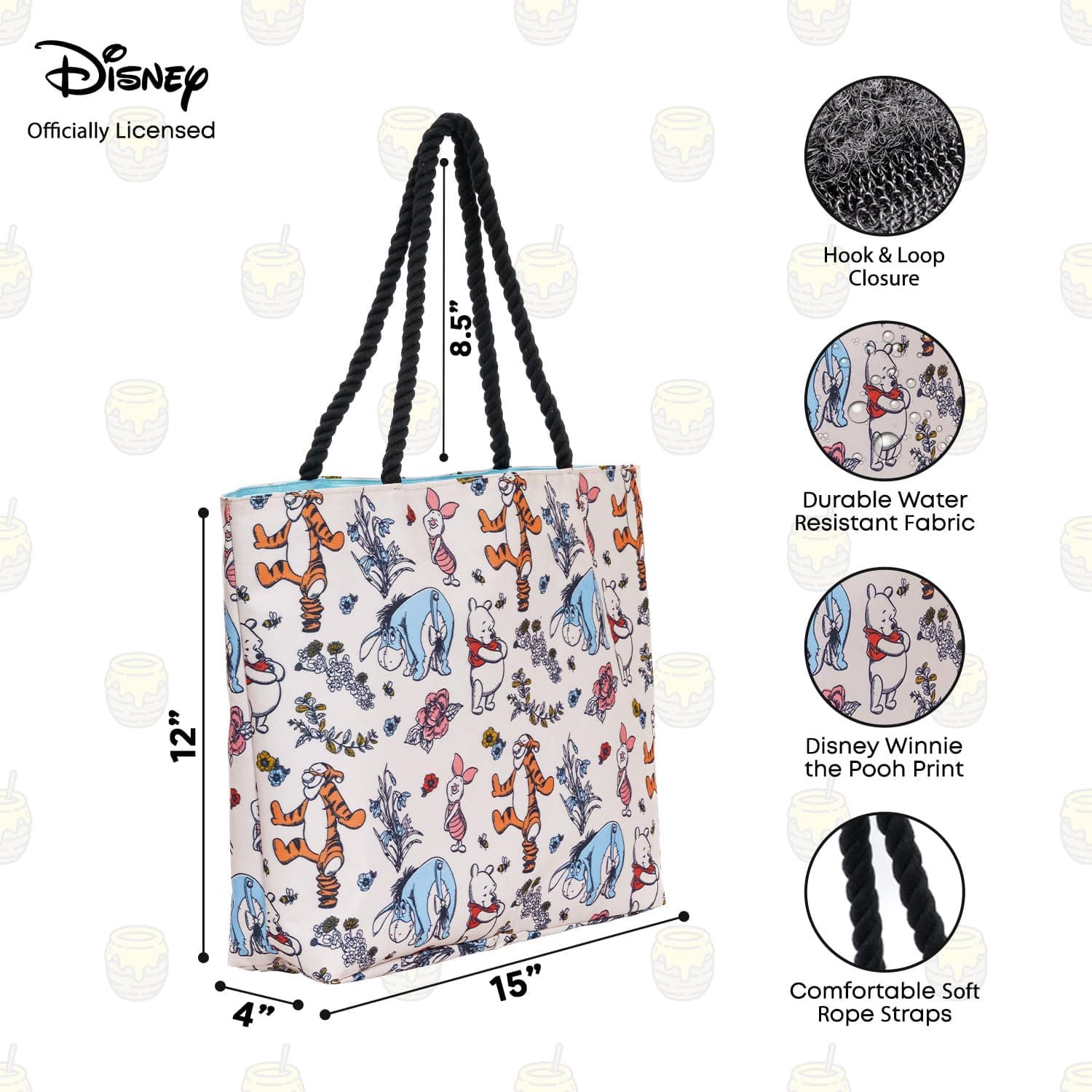 Disney Winnie the Pooh - Bolso de hombro con estampado floral para mujer thumbnail 6