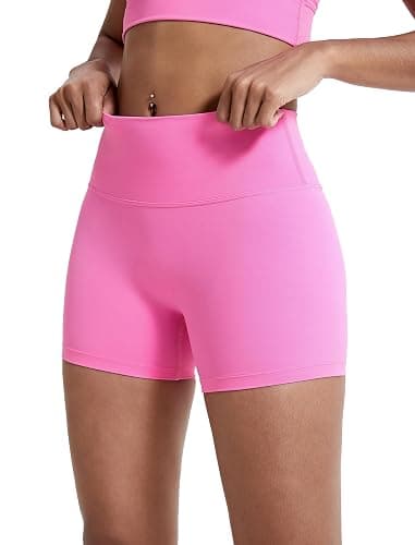 voenxe Women Workout Shorts,High Waisted Yoga Biker Short,Spandex No Front Seam Sports Gym Running Exercise Soft Short,2 Pack thumbnail 5