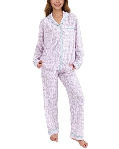 HMPEAIIY Women Y2k Monkey Pajamas Set Button Down Sleepwear Loungewear Pjs for Jammies Party Christmas Thanksgiving Gift - Image 1