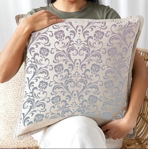 Damask Stencils for Walls 12inch Damask Stencil Large Texture Stencils Mixed Medium Layering Templates for Painting on Wood Furniture Canvas Paper Fabric thumbnail 4