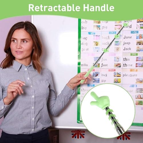 Azureal 6PCS Pointer Finger Stick, Extendable Colorful Finger Pointer Stick, Mini Retractable Teacher Pointer for Presentation, Whiteboard, Blackboard, Classroom Supplies(5 Color) thumbnail 4