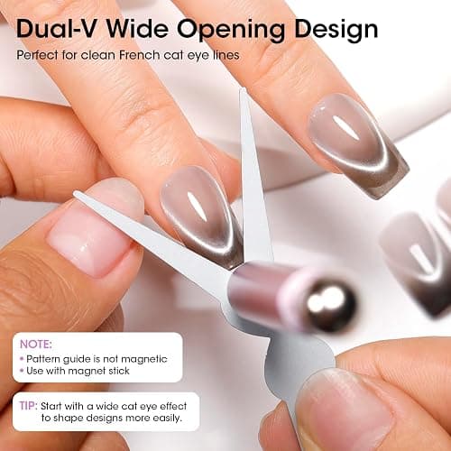 Gellen Cat Eye Magnet, Double-Ended Nail Magnet Tool Kit for Gel Polish | Complete Set with Dual Magnet Pen, Ball Magnets & Guide Plates to Create 3D Cat Eye Effects for DIY or Salon Nail Art. thumbnail 5