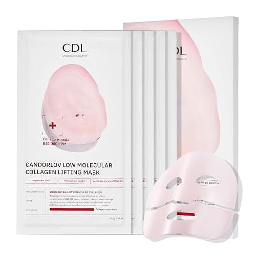 CANDORLOV Overnight Collagen Lifting Face Mask 5 Sheets, Korean Face Lifting Deep Hydrogel Mask for Glass Skin, Anti-Aging with PDRN, Hyaluronic Acid for Elasticity, Firmness - Image 1