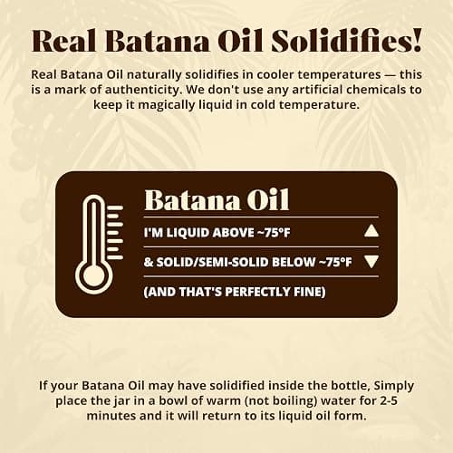 Vital Strands Batana Oil for Hair Growth – 100% Pure & Organic Botana Oil from Honduras – Strengthens, Thickens & Restores Natural Hair – Cold Pressed Raw Scalp & Hair Treatment for Men & Women – 60ml thumbnail 3