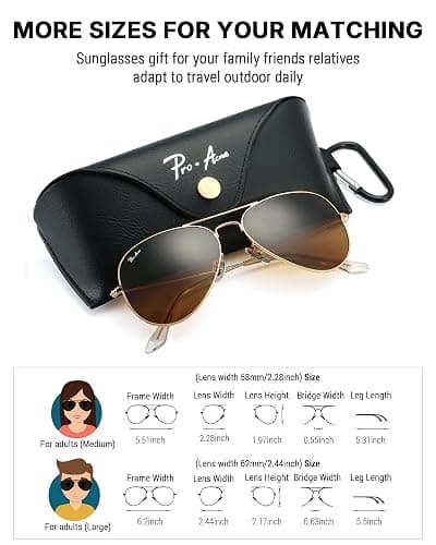 Pro Acme Classic Aviator Sunglasses for Women & Men Metal Frame UV400 Driver Sunglasses thumbnail 5