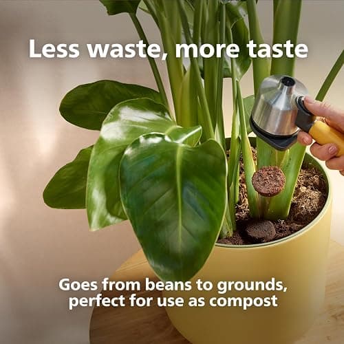 Philips Baristina Espresso Machine, Grind, Tamp & Brew Coffee Beans in One Swipe, Compact, 16 Bar Pump Pressure, Automatic Grinder, Natural White with Ash Wood Portafilter (BAR302/20) thumbnail 9