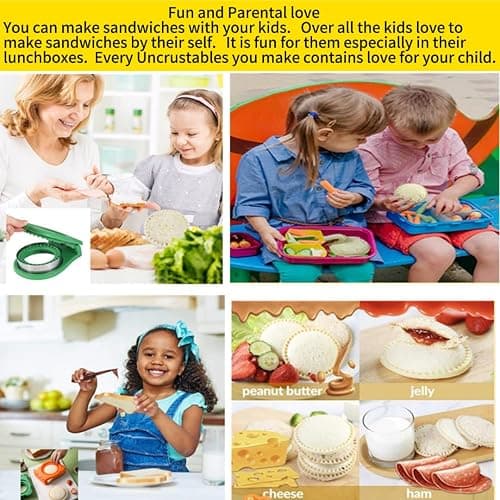 CHICHAUS Uncrustable Sandwich Maker, Sandwich Pocket Circle Shape Cutter & Sealer for Kids Breakfast and Lunchboxes, Light Blue, 3.7Inch thumbnail 4