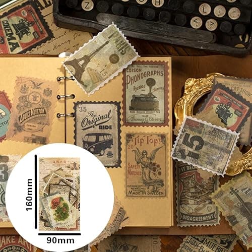 240pcs Vintage Postage Stamp Stickers, Aesthetic Botanical Deco Paper Sticker for Scrapbooking, Journaling Supplies, Planners, Kid DIY Art Crafts, Bullet Journal thumbnail 3