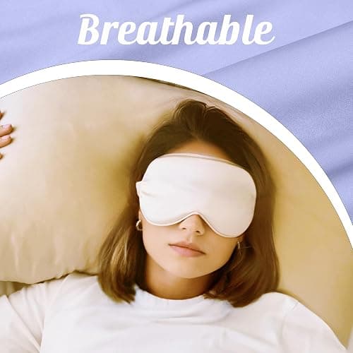 MATASSE Silk Eye Mask for Sleeping with Adjustable Elastic Band - 3D Contoured, Eye Cover Sleep Mask w/Genuine Mulberry Silk Including The Strap for Women, Men (Champagne/Black) thumbnail 6