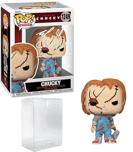 Brad Dourif Chucky #1249 Facsimile Signed Reprint Laser Autographed Funko POP! Movies Bride of Chucky Figurine with Protector Case thumbnail 3