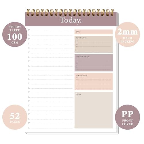 To Do List Notepad - Daily Planner Notepad Undated 52 Sheets Tear Off, 6.5" x 9.8" Checklist Productivity Organizer with Hourly Schedule for Tasks thumbnail 5