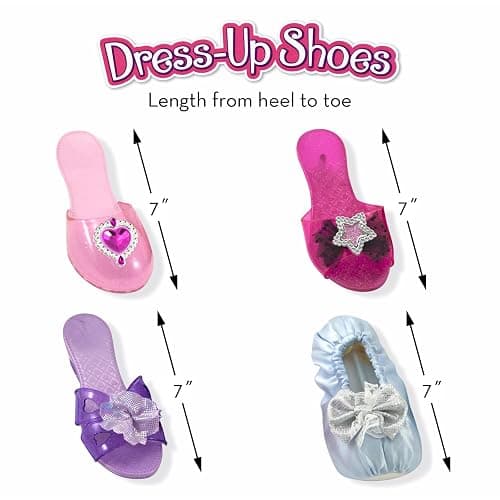 Melissa & Doug Role Play Collection - Step in Style! Dress-Up Shoes Set (4 Pairs), Multicolored, 11" x 12" x 4.5" Packaged thumbnail 5