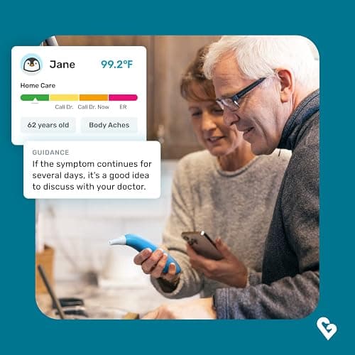 Kinsa Smart Ear Thermometer for Fever - Medical Infrared Termometro - FDA Cleared for Body Temperature Readings for All Ages - Connects to a Smartphone App to Track Symptoms and Get Illness Guidance thumbnail 6