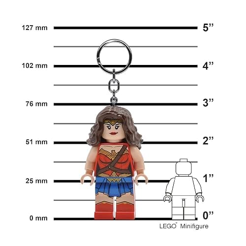 Lego DC Super Heroes Large 3 Inch Tall Figure Keychain Light - Wonder Woman (KE117H) thumbnail 3