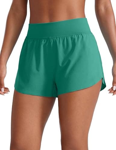 CRZ YOGA High Waisted Split Running Shorts 3" | Mesh Liner, Quick Dry, Lightweight, for Women - Image 1