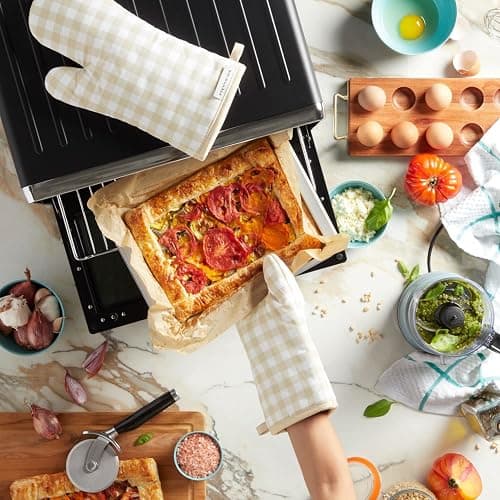 KitchenAid Gingham Oven Mitt 2-Pack Set, Milkshake, 7"x13" thumbnail 5