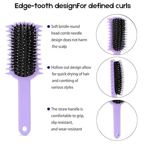 Curly Hair Brush, Volume Curl Defining Brush for Detangling Shaping and Styling Women's Curls, Reduce Pulling (Green) thumbnail 6