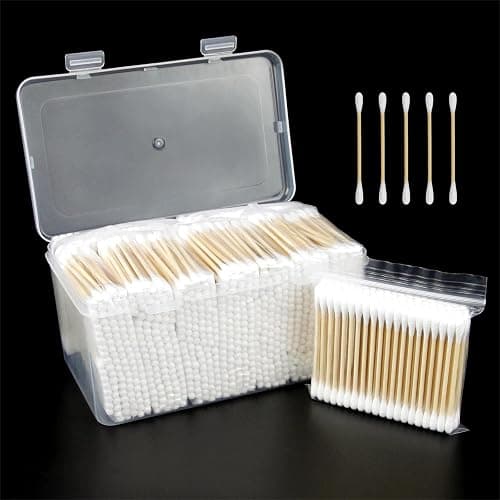 Garrelett 1000 Count Organic Cotton Swabs with Durable Stick, Storage Box | Soft Cotton Buds With Durable Bamboo Sticks for Outer Ear Care, Makeup Cleanup, Nails, Crafts, Travel and Detail Cleaning thumbnail 8