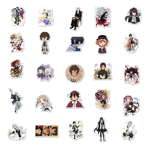 100Pcs Cartoon Bungo Stray Dogs Stickers for Water Bottles Cup Laptop Guitar Car Motorcycle Bike Skateboard Luggage Box Vinyl Waterproof Graffiti Patches JHSL thumbnail 6