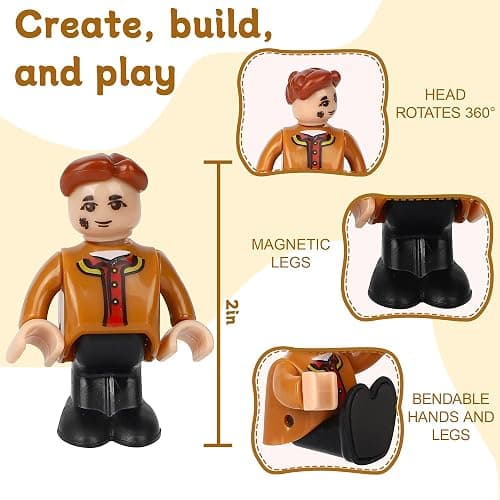 15 Pieces Magnetic People Figures for Kids, Magnet Play People Perfect for Magnetic Tiles Building Blocks STEM Learning Magnet Toys for Boys Girls Ages 3 4 5 6 7+ Years Birthday Gifts(Styles May Vary) thumbnail 3