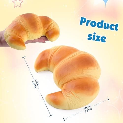Anboor Slow Rising Squishies Toys for Kids Bread Squishys Foam Food Croissant Jumbo Big Stress Squishes Cute Giant Squeeze Toy thumbnail 3
