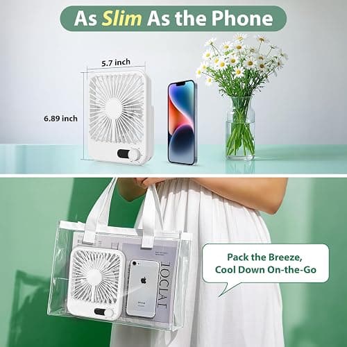 Portable Travel Fan for Cruise Approved, 4000mAh Cruise Essentials 2026 Rechargeable Fan100 Speed Wind Adjustable, Small Travel Essentials for Hotel Beside Sleeping Cruise Ship Must Haves thumbnail 3