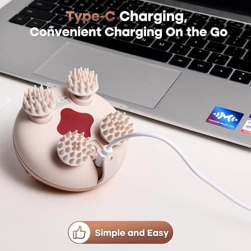 arboleaf Scalp Massager Kneading Head Massager Scalp Stress Relax Portable Rechargeable Hair Massager Shower Massage Waterproof Cat Massager Scratcher,Gift for Mom Dad thumbnail 3