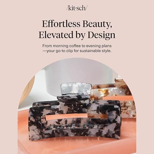 Kitsch Jumbo Hair Clip for Women – Recycled Plastic Hair Claw Clip - All-Day Strong Hold, Durable Non-Slip Grip for Thick & Thin Hair - Black, 1pc thumbnail 8