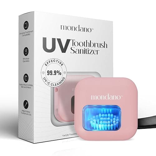 Mondano UV-C Toothbrush Sanitizer and Holder, Travel Case Cover Cap | Removes 99.9% of Contaminants; Rechargeable, 90-day Battery; Universal Brush Fit; Wall Mount or Travel; ABS Toothbrush Cover thumbnail 2