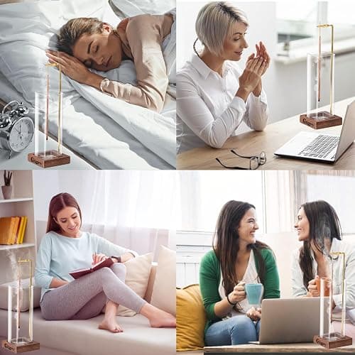 Ceremony Incense Holder, Wooden Incense Holder for Sticks with Glass Ash Catcher, Anti-ash Incense Burner with 20 Incense Sticks and a Ash Brush for Meditation Yoga Spa Room Decor thumbnail 7