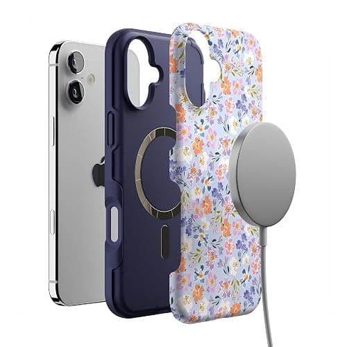 Casely iPhone 16 Plus Case | Poppy Meadows | Pastel Floral | Bold Protective Design | Compatible with MagSafe thumbnail 4