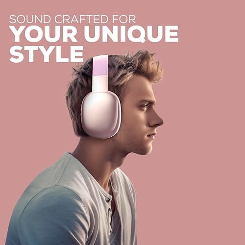 Gabba Goods Wireless Over Ear Bluetooth Headphones with Microphone - Wireless Headset -Noise Reduction - Bluetooth, Wired,Built in Micro SD for Travel, Home, Work TV,PC,Gaming,Cellphone (Pink) - Pink - one size fits all thumbnail 4